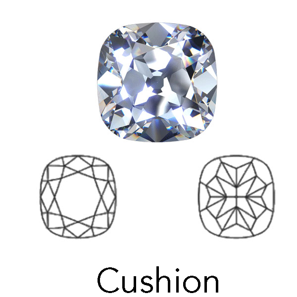 cushion cut display of LONITÉ cremation diamonds from ashes and cremated remains
