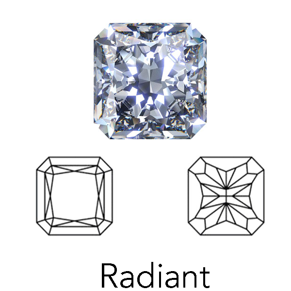 radiant cut display of LONITÉ memorial diamond from hair or cremation ashes